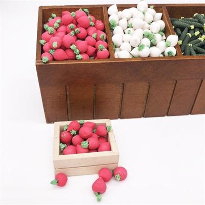 30 stuks/3 packs 1:12 Mini Doll House voedsel spelen keuken decoratie fruit plantaardige miniatuur wortel radijs (rood)