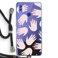 Hands pink: Honor Note 10 Transparant Hoesje met koord