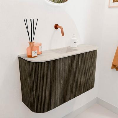 Toiletmeubel Mondiaz Joya Dlux | 73.2 cm | Meubelkleur Shadow | Faye wastafel Ostra Wasbak Midden | Zonder kraangat(en)