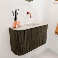 Toiletmeubel Mondiaz Joya Dlux | 73.2 cm | Meubelkleur Shadow | Faye wastafel Ostra Wasbak Midden | Zonder kraangat(en)