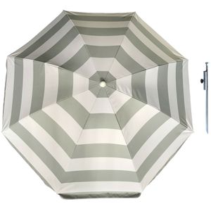 Parasol - zilver - D180 cm - incl. draagtas - parasolharing - 49 cm