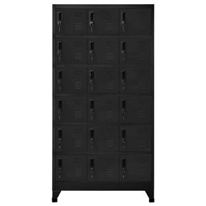 The Living Store Lockerkast - Staal - 90 x 40 x 180 cm - 18 afsluitbare deuren