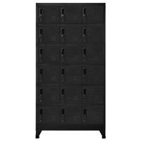 The Living Store Lockerkast - Staal - 90 x 40 x 180 cm - 18 afsluitbare deuren