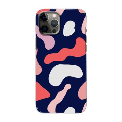Memphis Shapes Pink: Volledig geprint iPhone 12 Hoesje