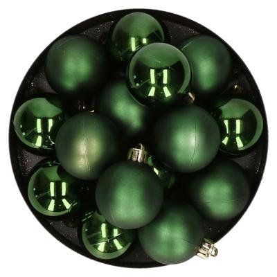 Decoris kleine kerstballen - 32x st - donkergroen - 4 cm - kunststof - onbreekbare kerstballen Decoris kleine kerstballen - 32x st - donkergroen - 4 cm - kunststof - onbreekbare kerstballen