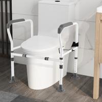 Veiligheidsreling voor Toiletten Verstelbare Hoogte Robuuste Toiletsteun Grijs