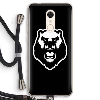 Angry Bear (black): Xiaomi Redmi 5 Transparant Hoesje met koord