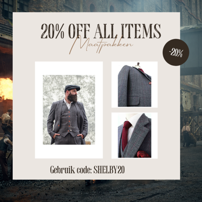 Maatpak Voor Heren | 3-delig Pak | Grijs/rood Plaid | Aberama Gold | Peaky Blinders | Peaky Blinders