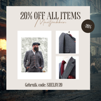 Maatpak Voor Heren | 3-delig Pak | Grijs/rood Plaid | Aberama Gold | Peaky Blinders | Peaky Blinders