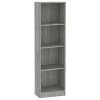 vidaXL Boekenkast 4 schappen 40x24x143 cm bewerkt hout grijs sonoma - thumbnail