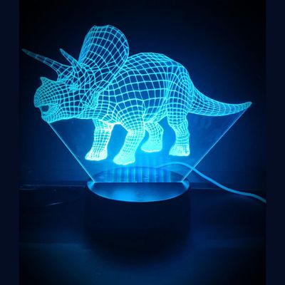 3D LED LAMP - DINOSAURUS - TRICIRAPTOR - Ontwerp-zelf.nl