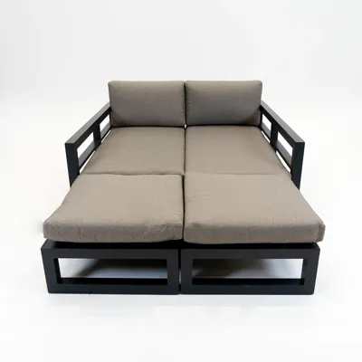 Grosso 4-zits bank + 2x hocker antraciet