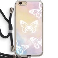 White butterfly: iPhone 6 PLUS / 6S PLUS Transparant Hoesje met koord