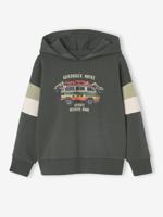 Sweater met capuchon met geplaatste print korstmos