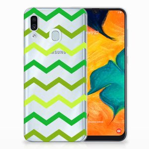 Samsung Galaxy A30 TPU bumper Zigzag Groen