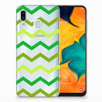 Samsung Galaxy A30 TPU bumper Zigzag Groen