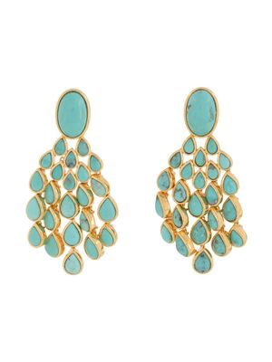 Aurelie Bidermann boucles d'oreilles Cherokee à ornements en turquoise - Bleu