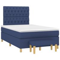 Boxspring met matras stof blauw 120x190 cm