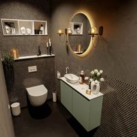 MONDIAZ FOWY toiletmeubel 80cm kleur army. Waskom positie links kleur talc | talc. Met 1 kraangat