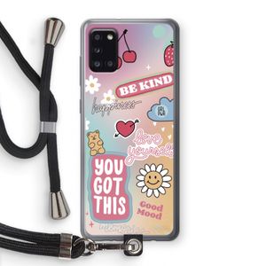 Positivity: Samsung Galaxy A31 Transparant Hoesje met koord