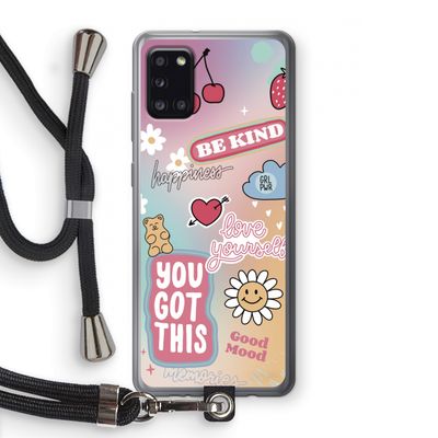 Positivity: Samsung Galaxy A31 Transparant Hoesje met koord