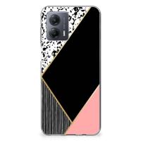 Motorola Moto G53 | TPU Hoesje | Zwart Roze Vormen