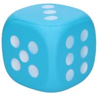 Foam Dobbelsteen - 12 cm - blauw - grote dobbelstenen - dobbelspel