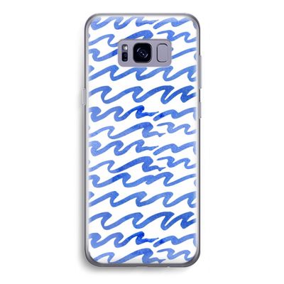 Blauwe golven: Samsung Galaxy S8 Transparant Hoesje