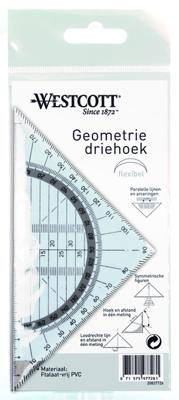 Kangaro k-20837726 geodriehoek onbreekbaar 14 cm transparant