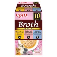 INABA Ciao Broth with chicken, salmon and tuna - Kattensnoepje - 10x40g