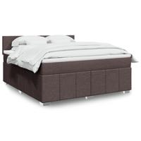 Boxspring met matras stof donkerbruin 180x200 cm