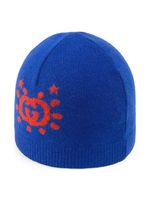 Gucci Kids bonnet en maille à logo GG - Bleu