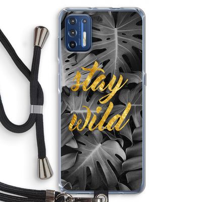 Stay wild: Motorola Moto G9 Plus Transparant Hoesje met koord