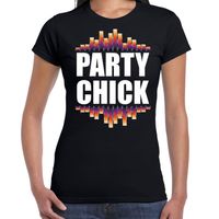 Party chick fun tekst t-shirt zwart dames