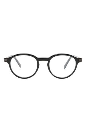 Zegna lunettes de vue rondes à logo imprimé - Noir