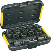 DeWalt Accessoires Doppenset 17-delig (6,8,10,11,12,13,14,16,17,18,19,20,21,22,24,27mm & 1/4" naar 1/2" Adapter) - DT7506-QZ