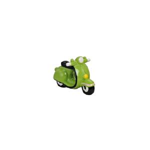 Spaarpot scooter - groen - 20 x 10 cm - polystone - rubber dop - Vespa look