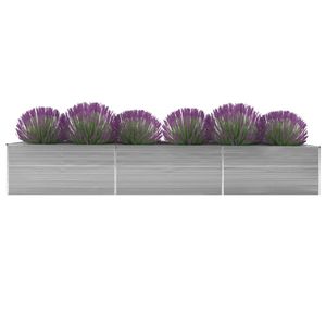 VidaXL Plantenbak verhoogd 480x80x77 cm gegalvaniseerd staal grijs