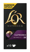 L'Or Espresso Supremo Koffiecups 10 stuks Aanbieding bij Jumbo |  Koffiecapsules of koffiebonen 2 verpakkingen a 10 of 20 stuks of 500 gram - thumbnail
