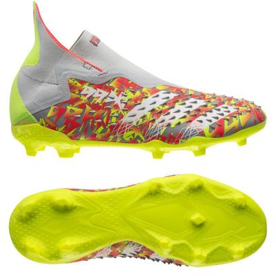 adidas Predator Freak + FG Numbers Up - Grijs/Wit/Geel Kinderen