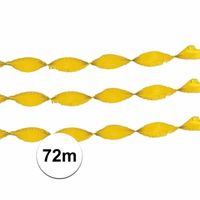 3x Crepe papier slinger geel 24 meter - Feestslingers