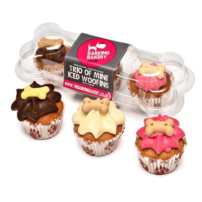 The Barking Bakery mini iced woofins vanilla en carob trio assorti