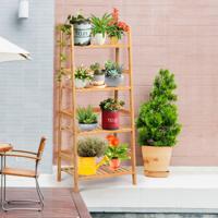 4 Laags Ladderplank Rustieke Planten Bloemstandaard met Stevige Bamboe Structuur Vrijstaande Opberg Boekenplank Natuur 4 Laags Ladderplank Rustieke Planten Bloemstandaard met Stevige Bamboe Structuur Vrijstaande Opberg Boekenplank Natuur