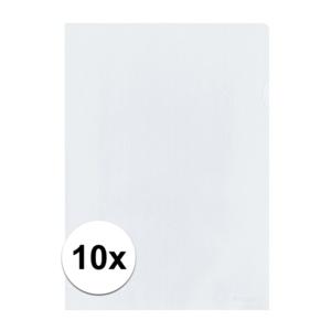 10x stuks documenten Insteekmapjes - transparant - A4 formaat - 21 x 30 cm - Kantoorartikelen