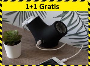 Stekkerdoos Met USB Poorten - 1+1 Gratis