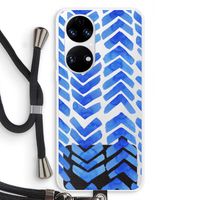 Blauwe pijlen: Huawei P50 Transparant Hoesje met koord