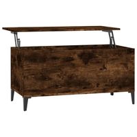 The Living Store Salontafel Lift-top Gerookt Eiken 90x44.5x45 cm - Duurzaam bewerkt hout - thumbnail