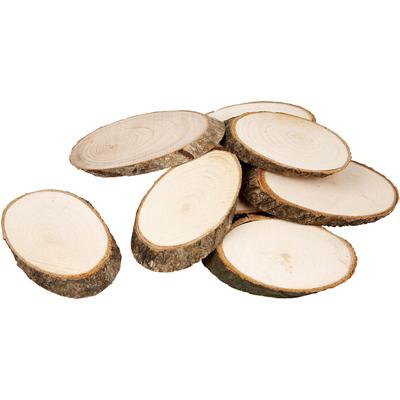 Creativ Company Houten schijf met bast, afm 7,5 x 4,5 cm, dikte 8 mm, 20 stuk/ 1 doos