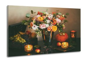 Karo-art Schilderij -Stilleven Herfst, 100x70cm, wanddecoratie, premium print