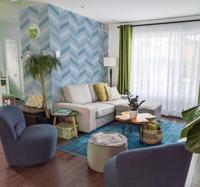 Scandinavische stijl blauw behang